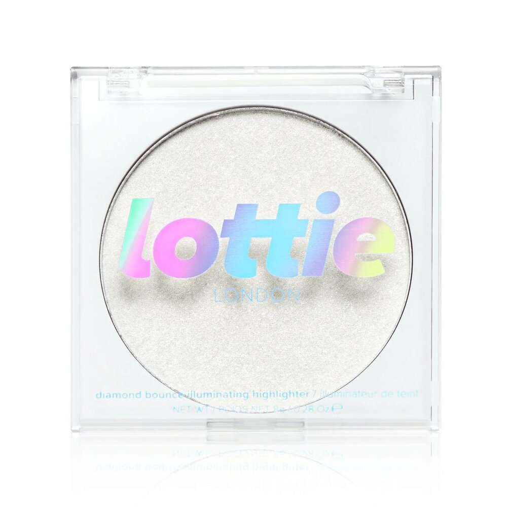 Lottie London Diamond Bounce Highlighter in Frosted Silver, Ultra-Fine Gel-Powde